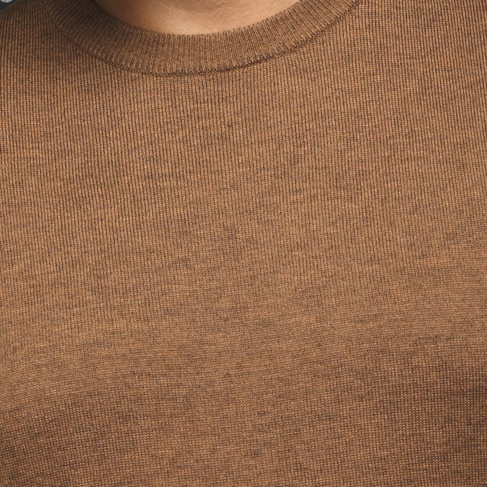 
                      
                        Au Noir merino sweater in camel color
                      
                    