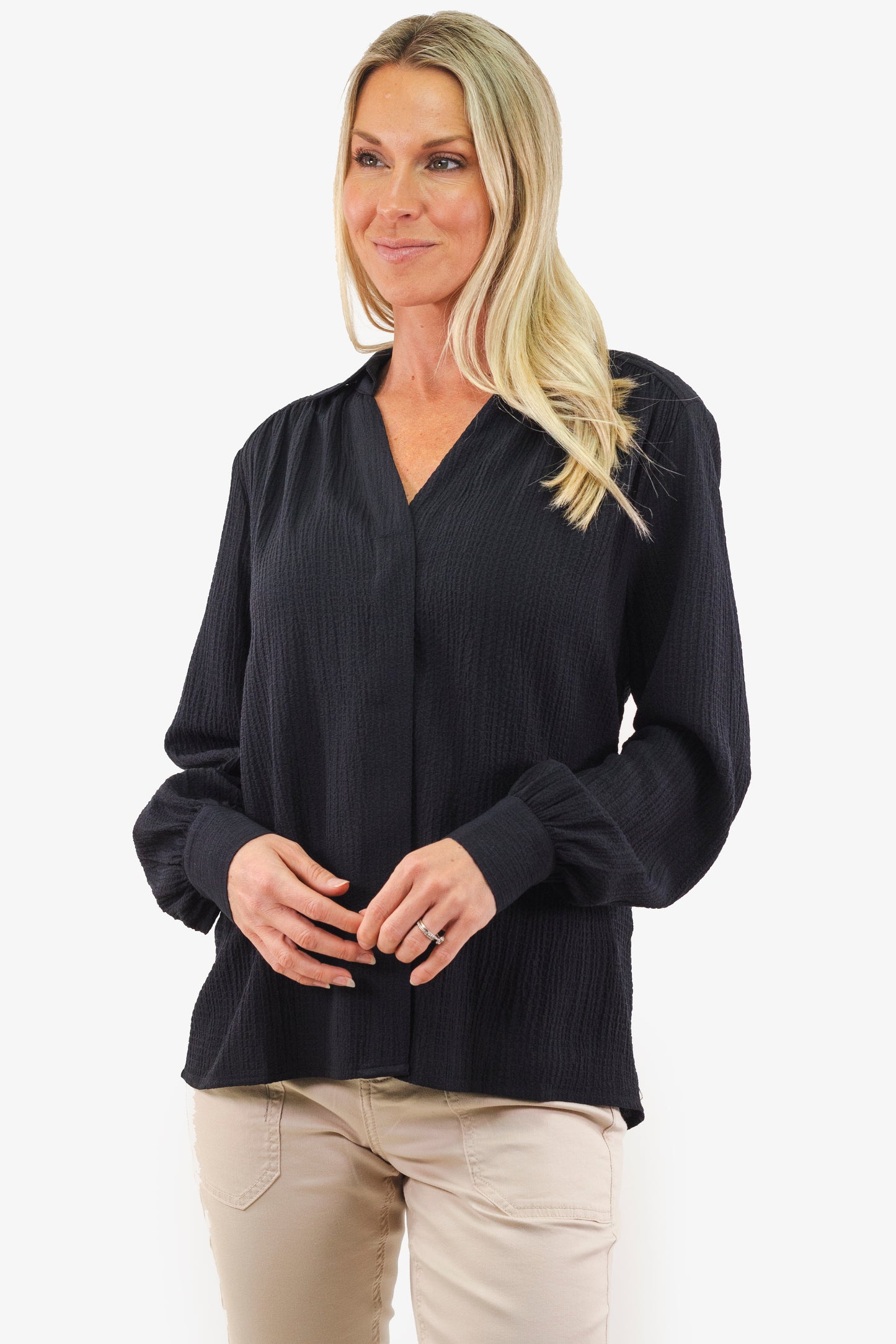 Navy Part Two blouse