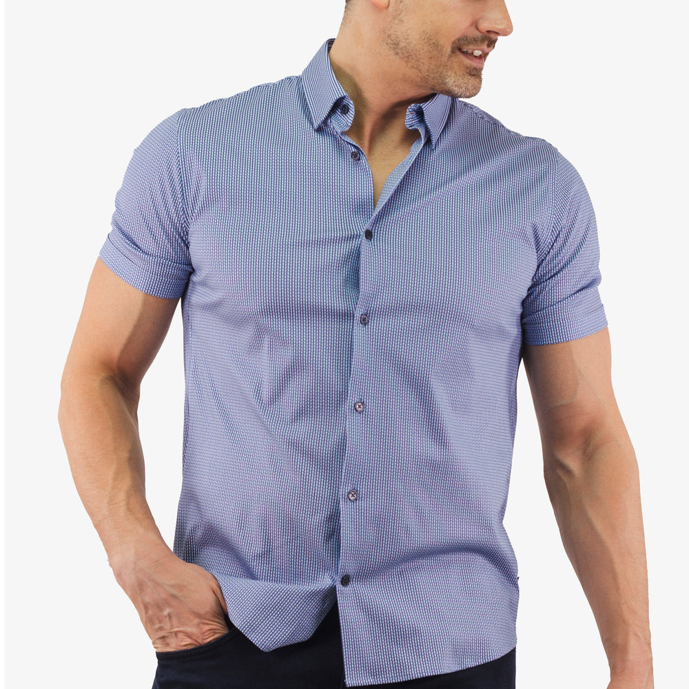 Chemise Marche Courte Matinique de couleur Bleu