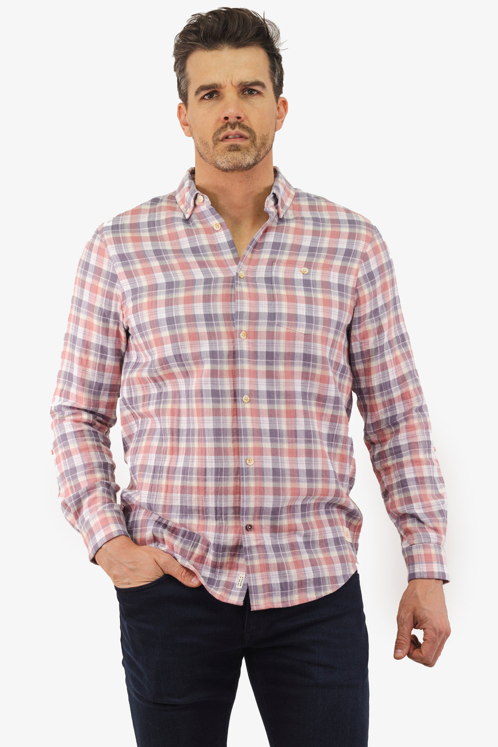 Scotch&Soda Checkered Shirt in Pink color