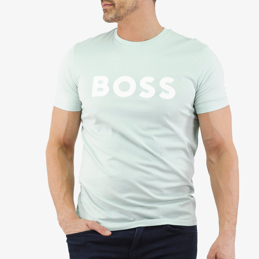 T-Shirt Thinking Hugo Boss de couleur Turquoise