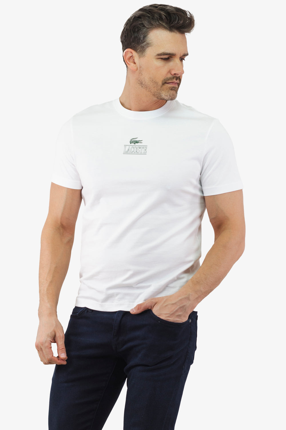 T-Shirt Lacoste de couleur Blanc