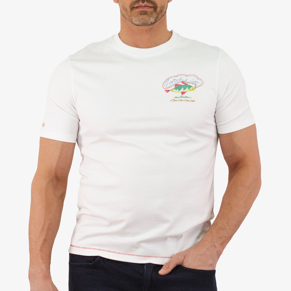 T-Shirt Scotch&Soda de couleur Blanc