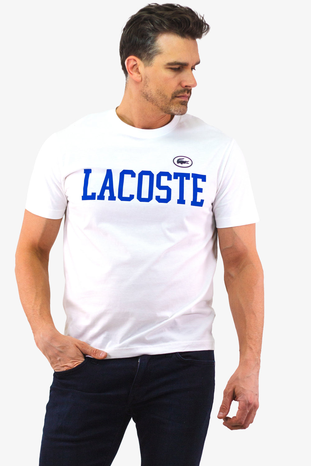 T-Shirt Lacoste de couleur Blanc