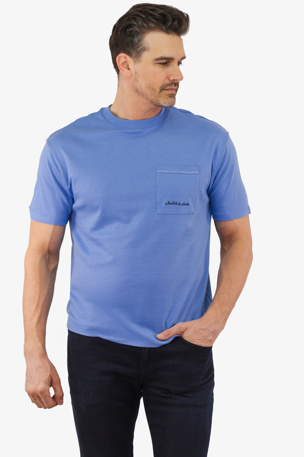 T-Shirt Scotch&Soda de couleur Bleu