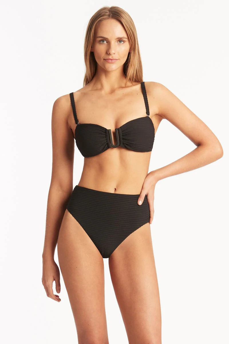 Sea Level Bandeau Top in Black color