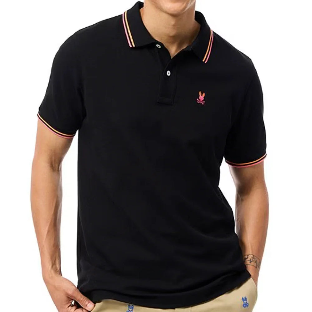 Polo Psycho Bunny de couleur Noir