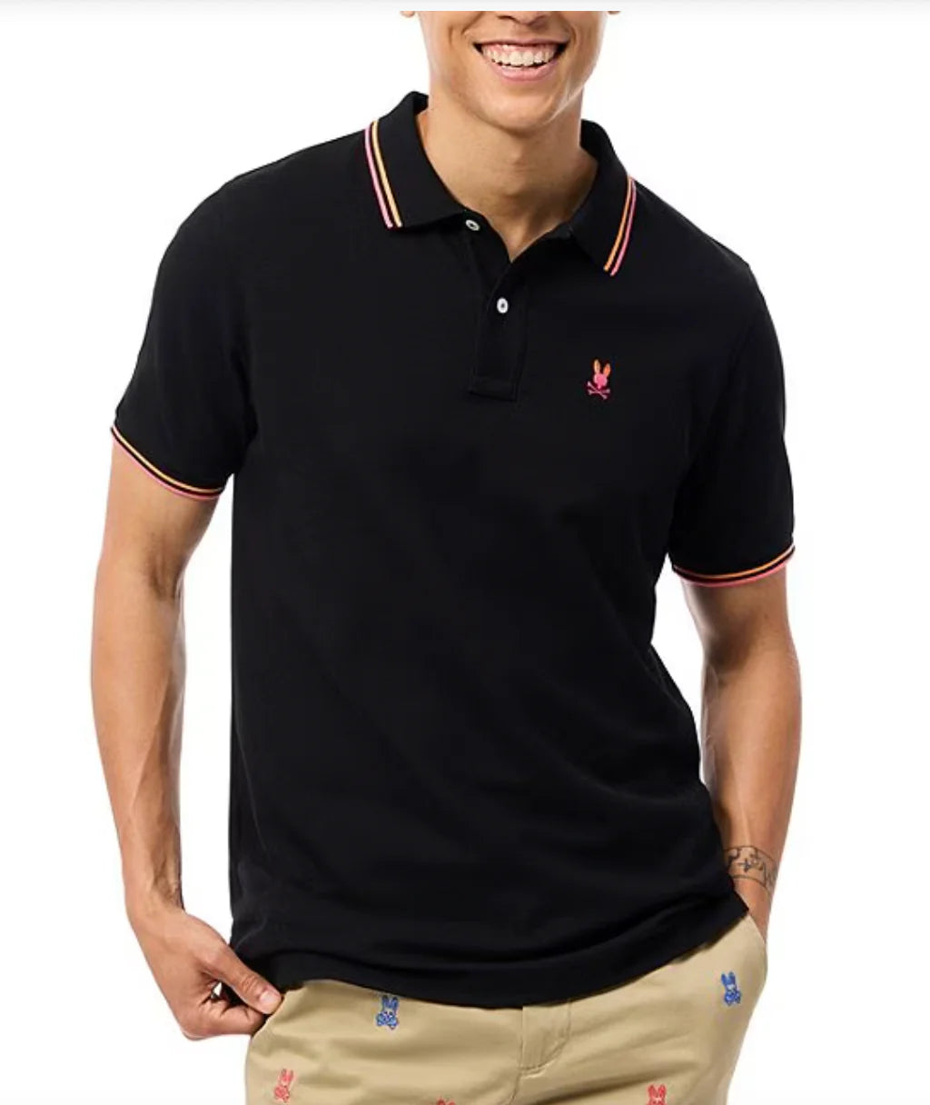 Polo Psycho Bunny de couleur Noir