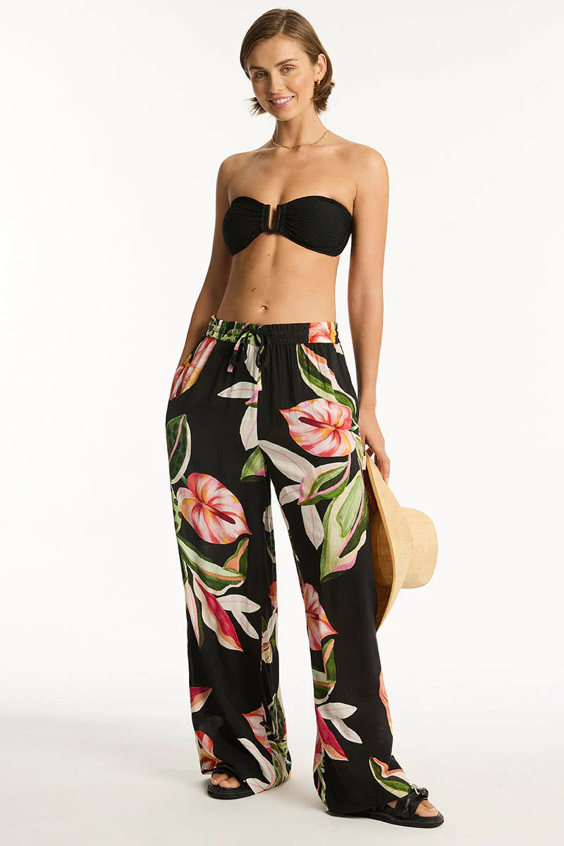 Sea Level Palazzo Pants in Black Multi color