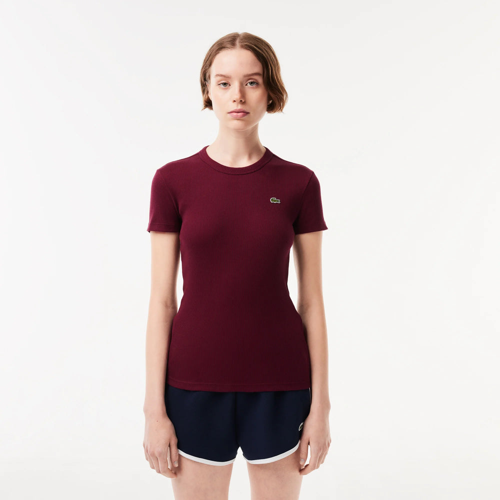 T-Shirt Lacoste de couleur Bordeaux