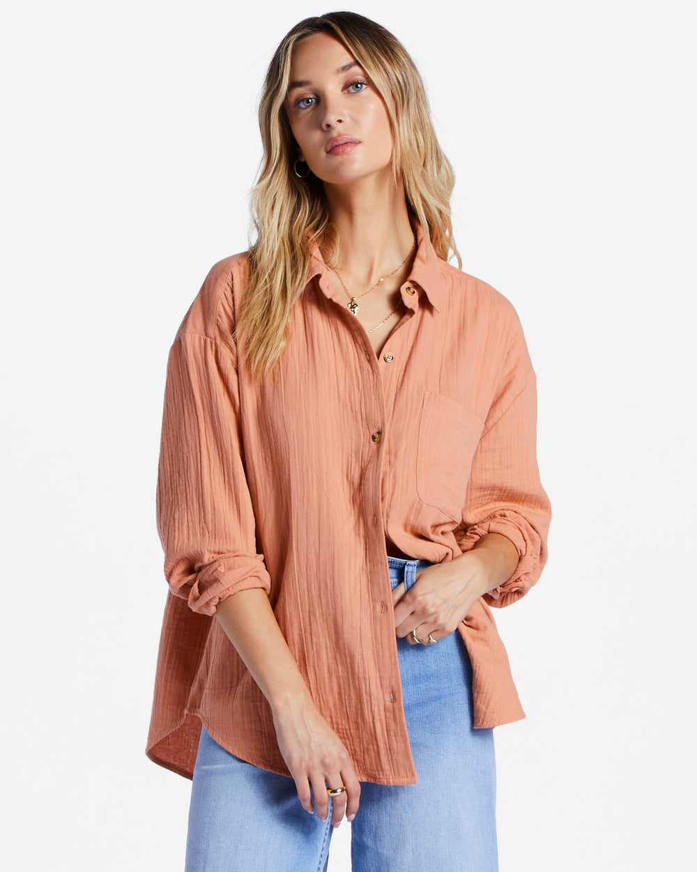 Billabong blouse in Dark Pink color