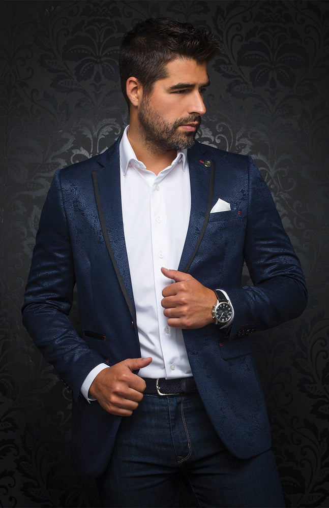 
                  
                    Blazer | WILLIAM jacquard, navy - AU NOIR
                  
                