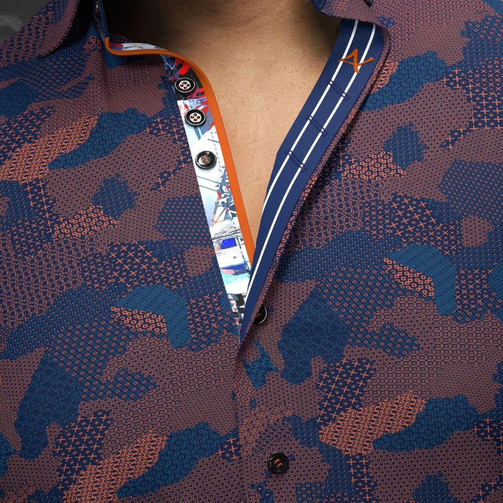 
                  
                    CHEMISE | ABRAHAM, Navy Orange - AU NOIR
                  
                