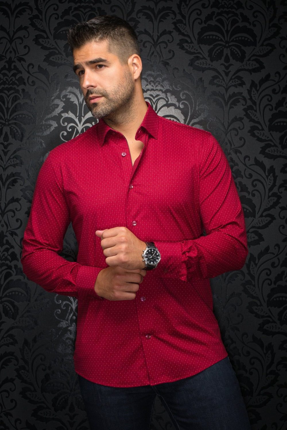 Chemise | ALEXANDER-NDL, burgundy - AU NOIR