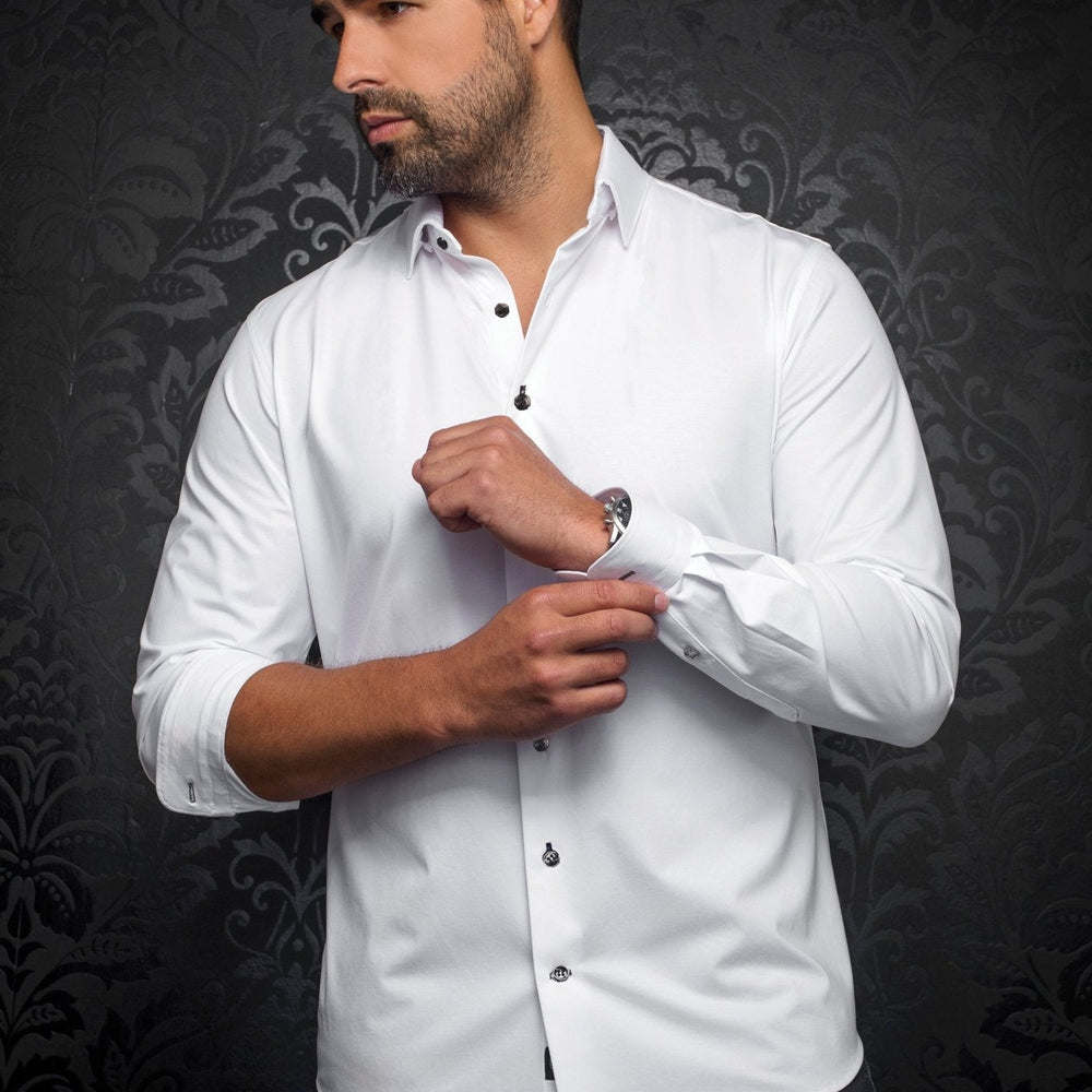 Chemise | ALEXANDER - SLD, white black - AU NOIR