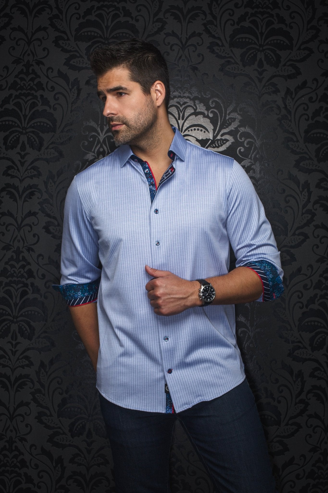 CHEMISE | BERNADO, Light Blue - AU NOIR