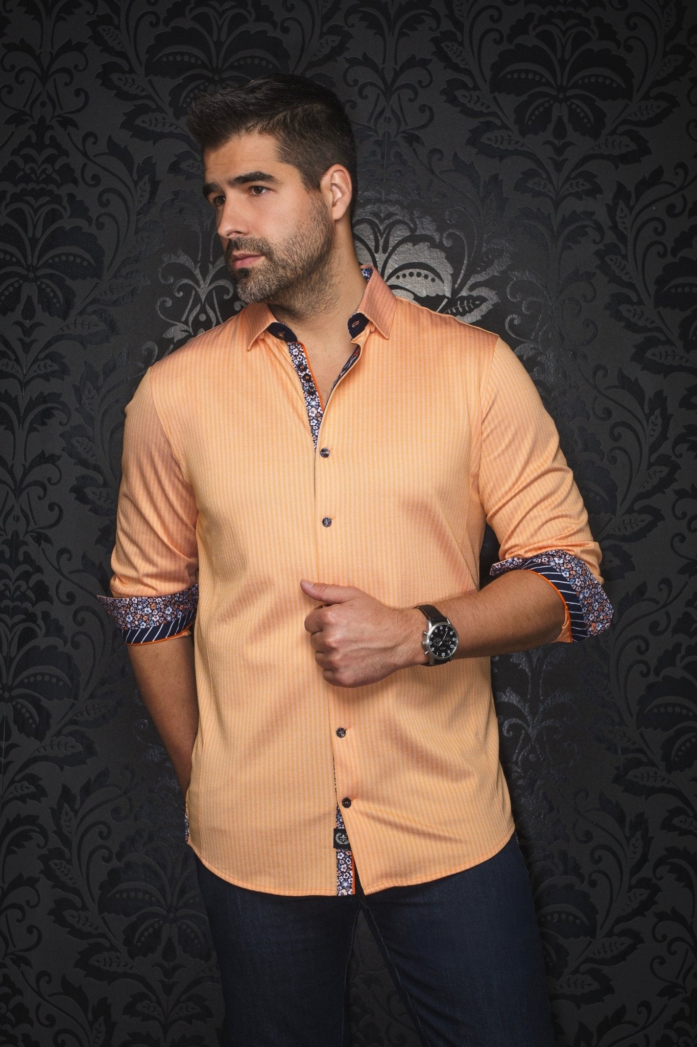 CHEMISE | BERNADO, Orange - AU NOIR