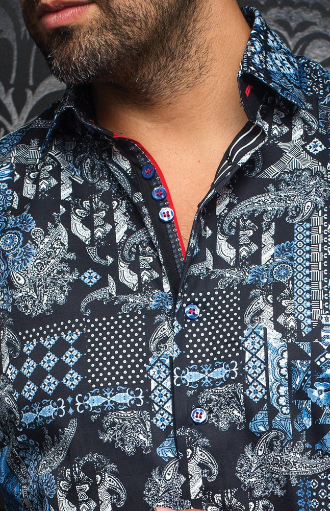 
                      
                        Chemise | BORNEO, Black / Royal - AU NOIR
                      
                    