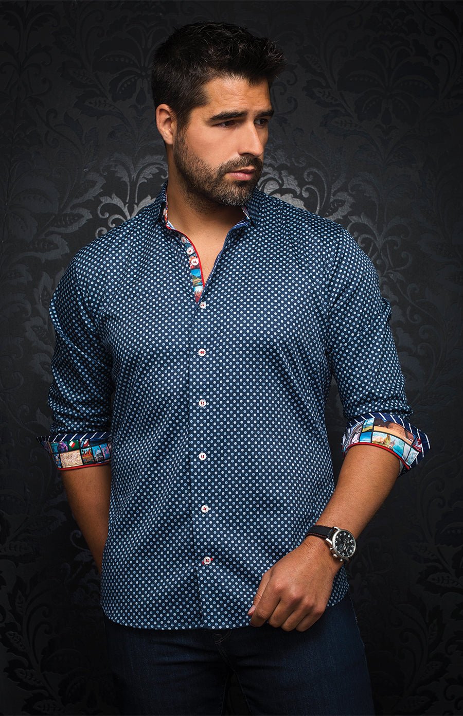 Chemise | BRADFORD, Navy / Light blue - AU NOIR