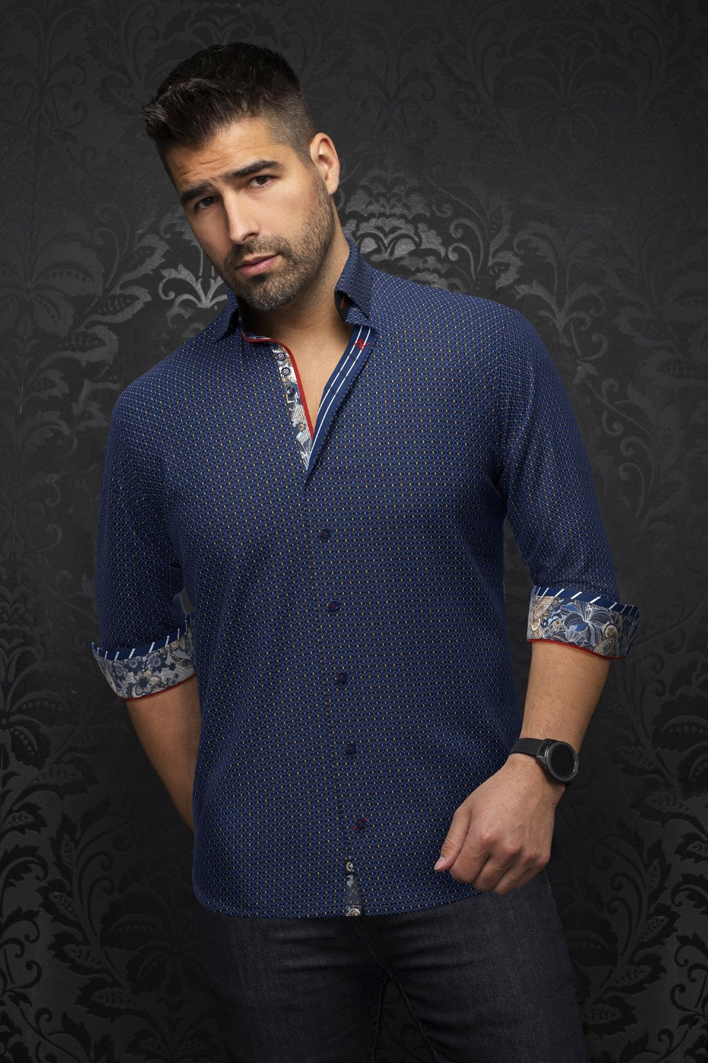 CHEMISE | CESTERO, Navy Gold - AU NOIR