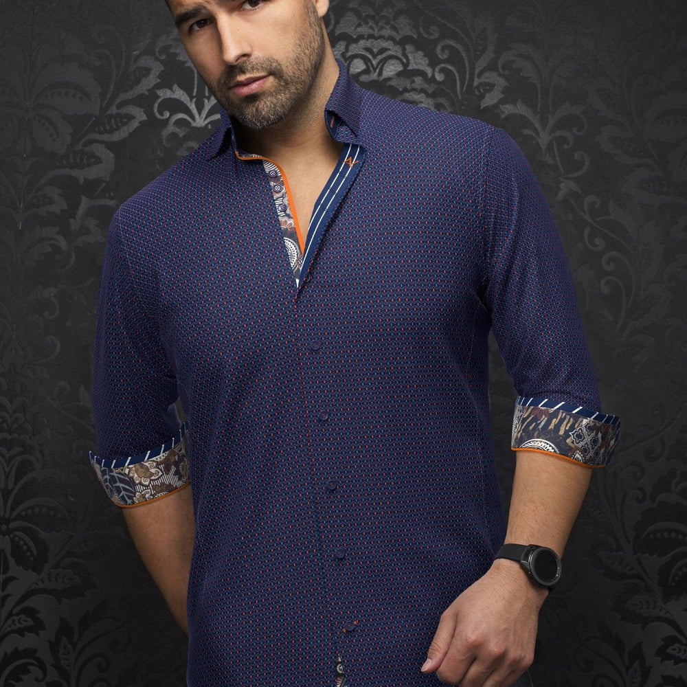 CHEMISE | CESTERO, Navy Orange - AU NOIR