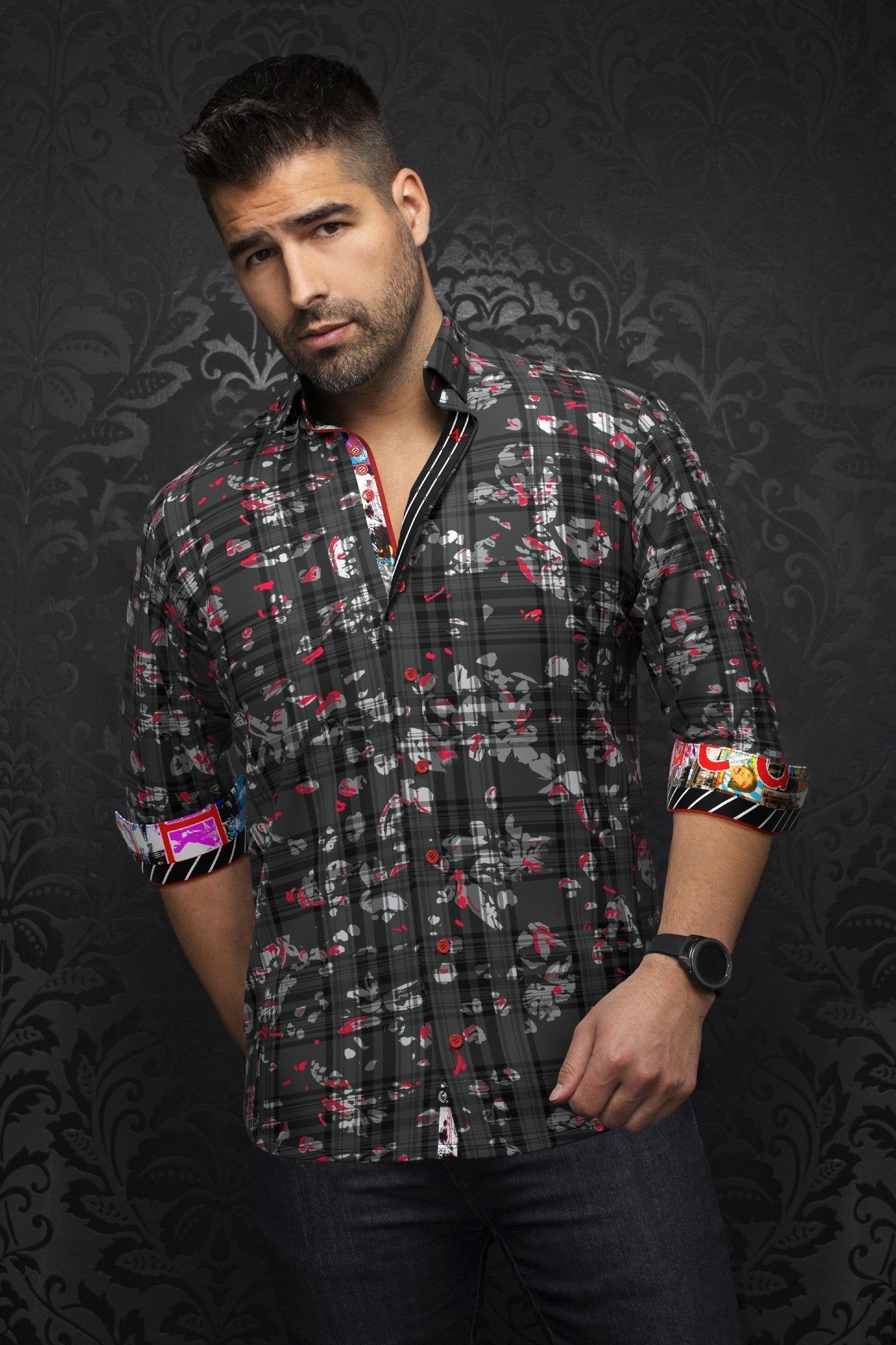 CHEMISE | CONTRERAS, Black Red - AU NOIR