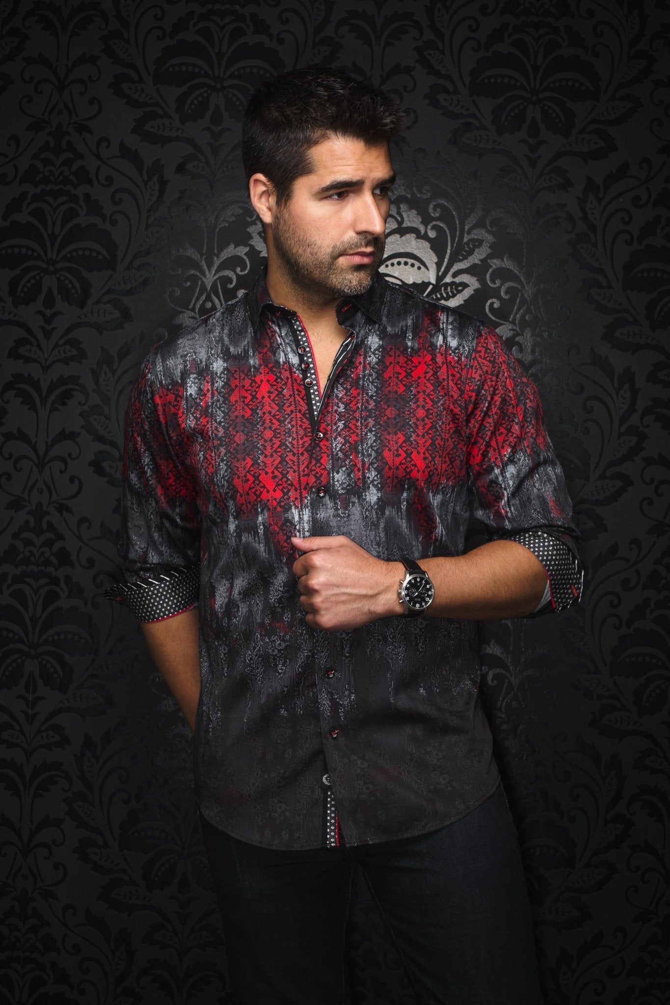 CHEMISE | DARRELL, Black Red - AU NOIR