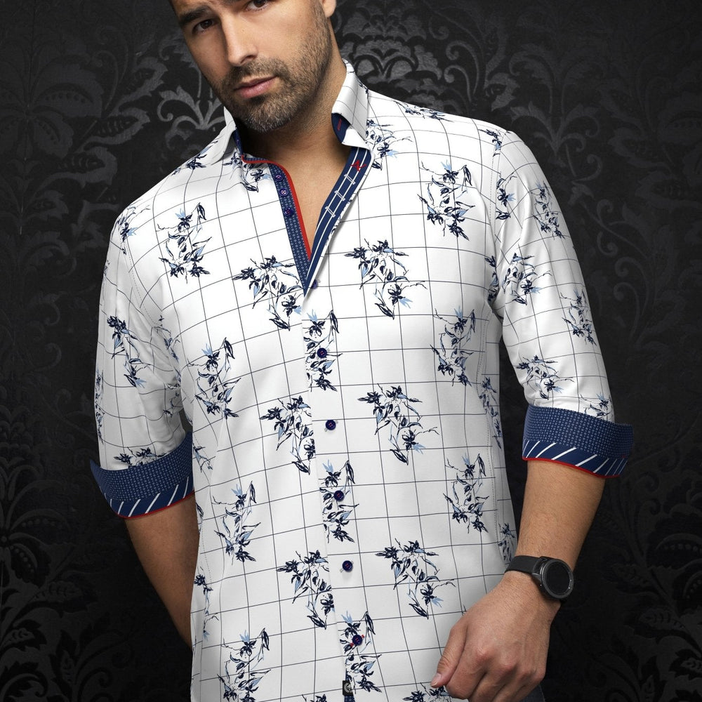 CHEMISE | DISTEFANO, White Blue - AU NOIR