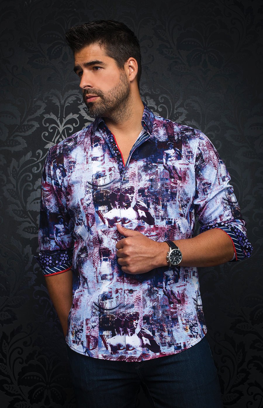 Chemise | DUATO, Blue / Purple - AU NOIR