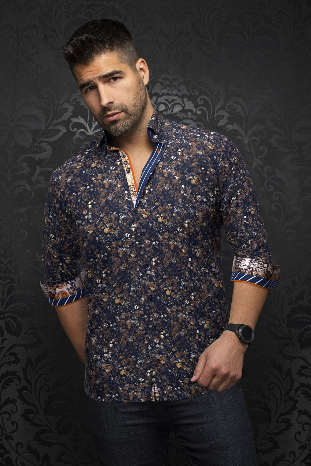 CHEMISE | ELIADE, Navy Tobacco - AU NOIR