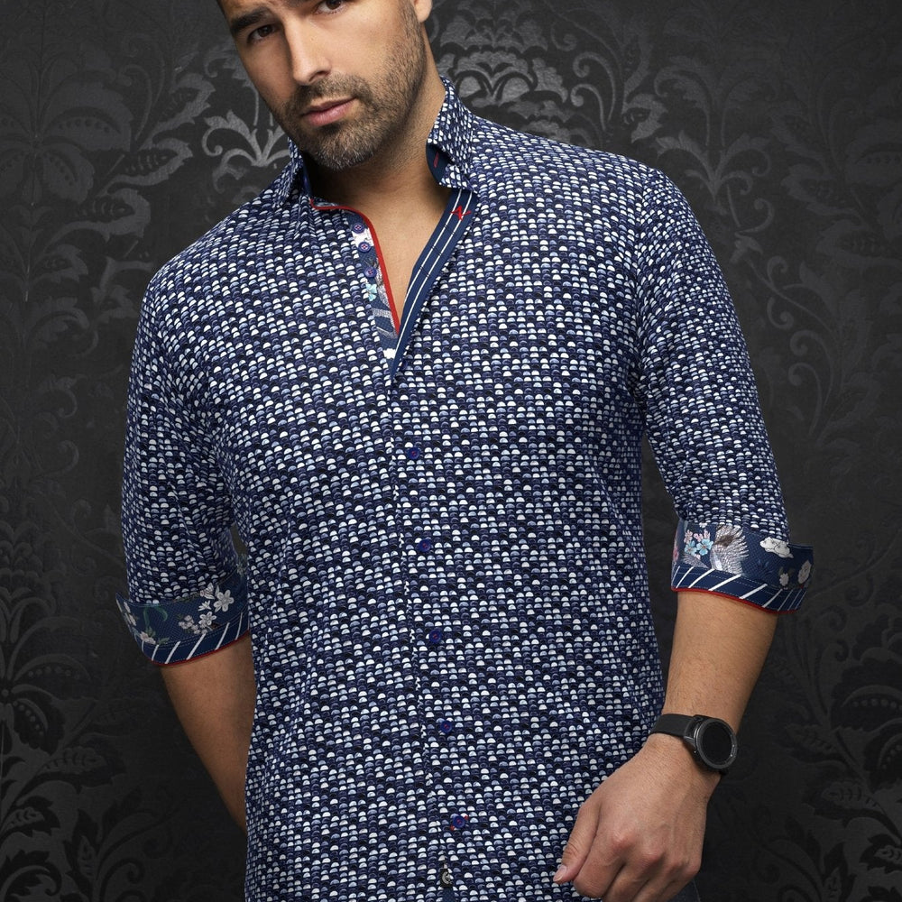 
                  
                    CHEMISE | ESCALA, Navy White - AU NOIR
                  
                