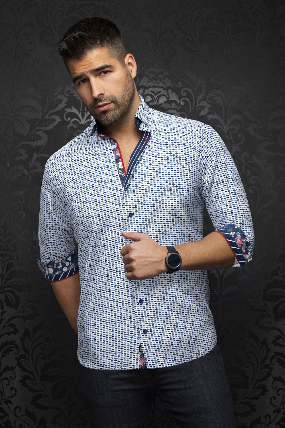 CHEMISE | ESCALA, White Blue - AU NOIR