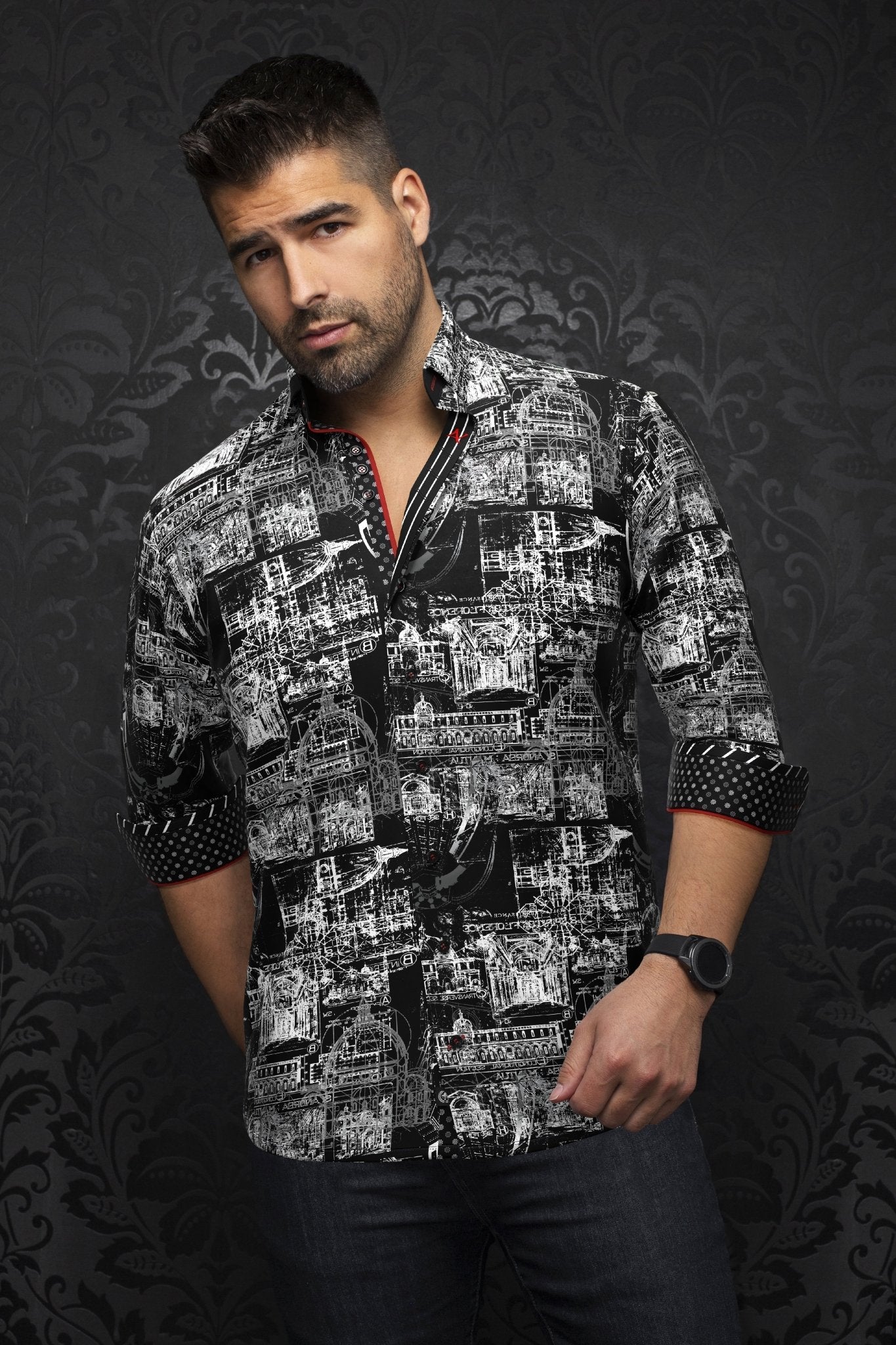 CHEMISE | FLORENSIO, Black White - AU NOIR