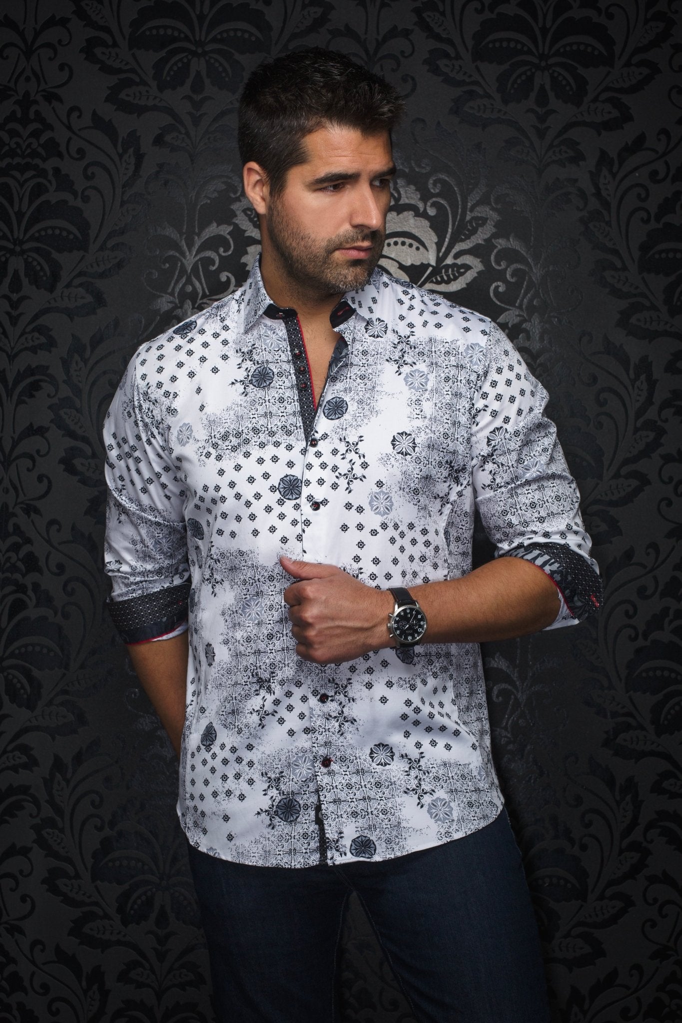 CHEMISE | FlORIANI, White Black - AU NOIR