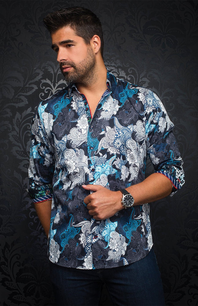 
                  
                    Chemise | KIMURA, blue / white - AU NOIR
                  
                