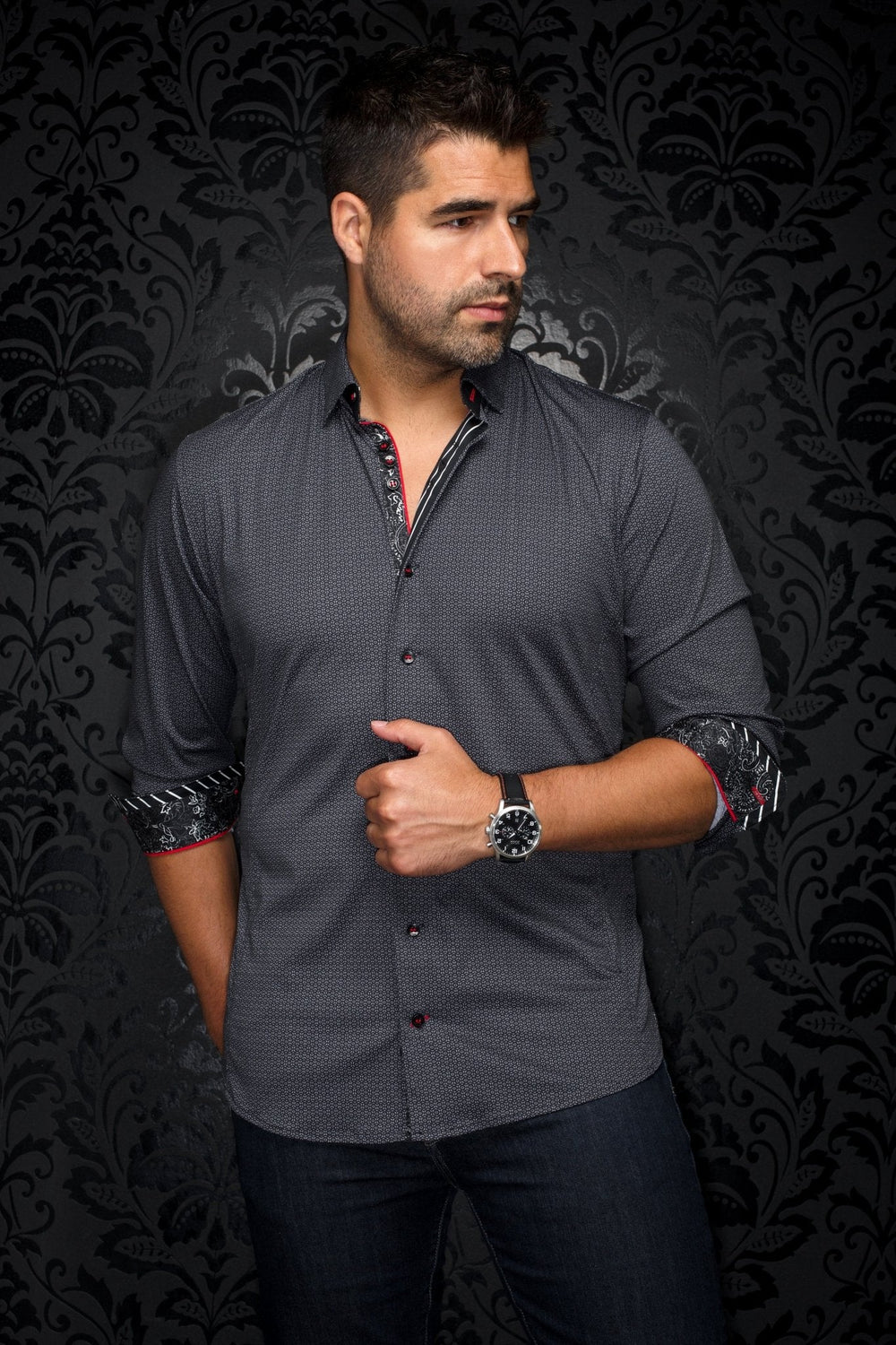 CHEMISE | KNOX-K, Black grey - AU NOIR