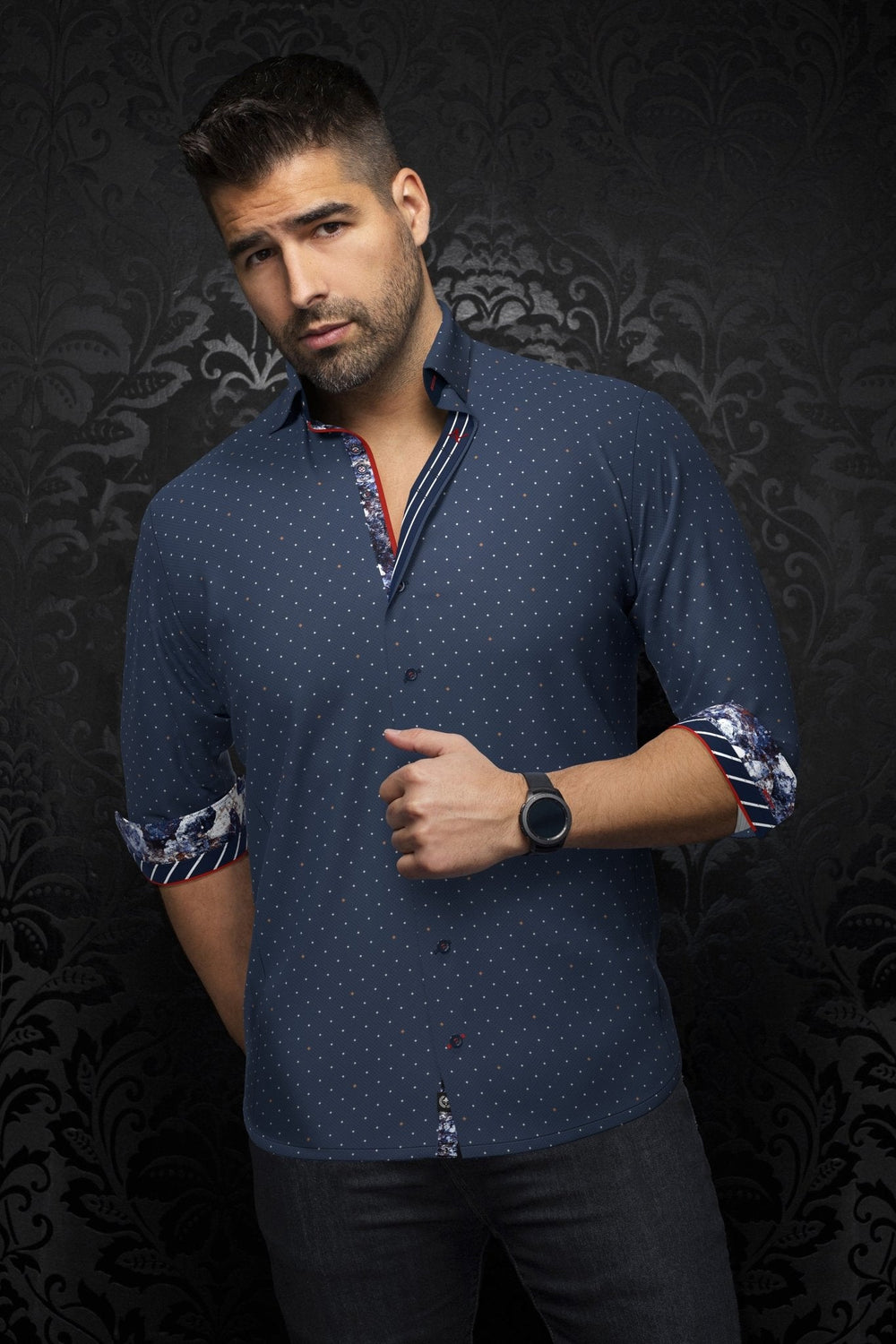 CHEMISE | LANZANI, Navy Tobacco - AU NOIR