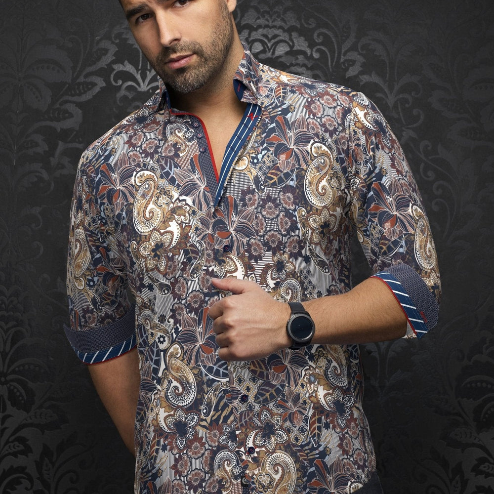 
                  
                    CHEMISE | MACHADO, Navy Beige - AU NOIR
                  
                