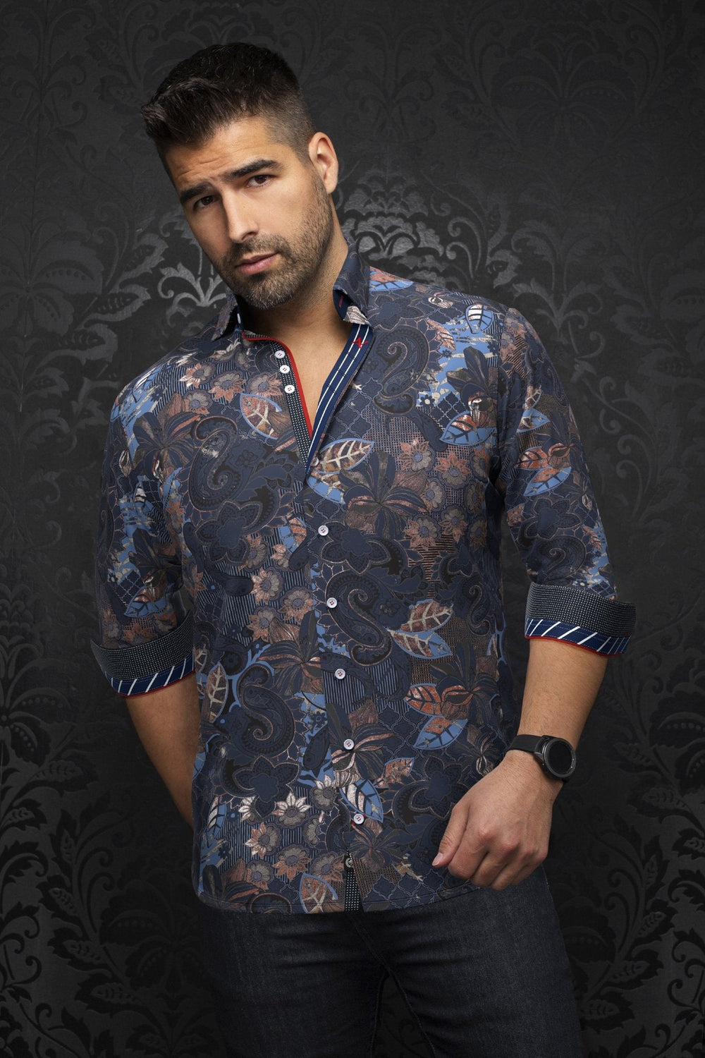 CHEMISE | MACHADO, Navy Rust - AU NOIR