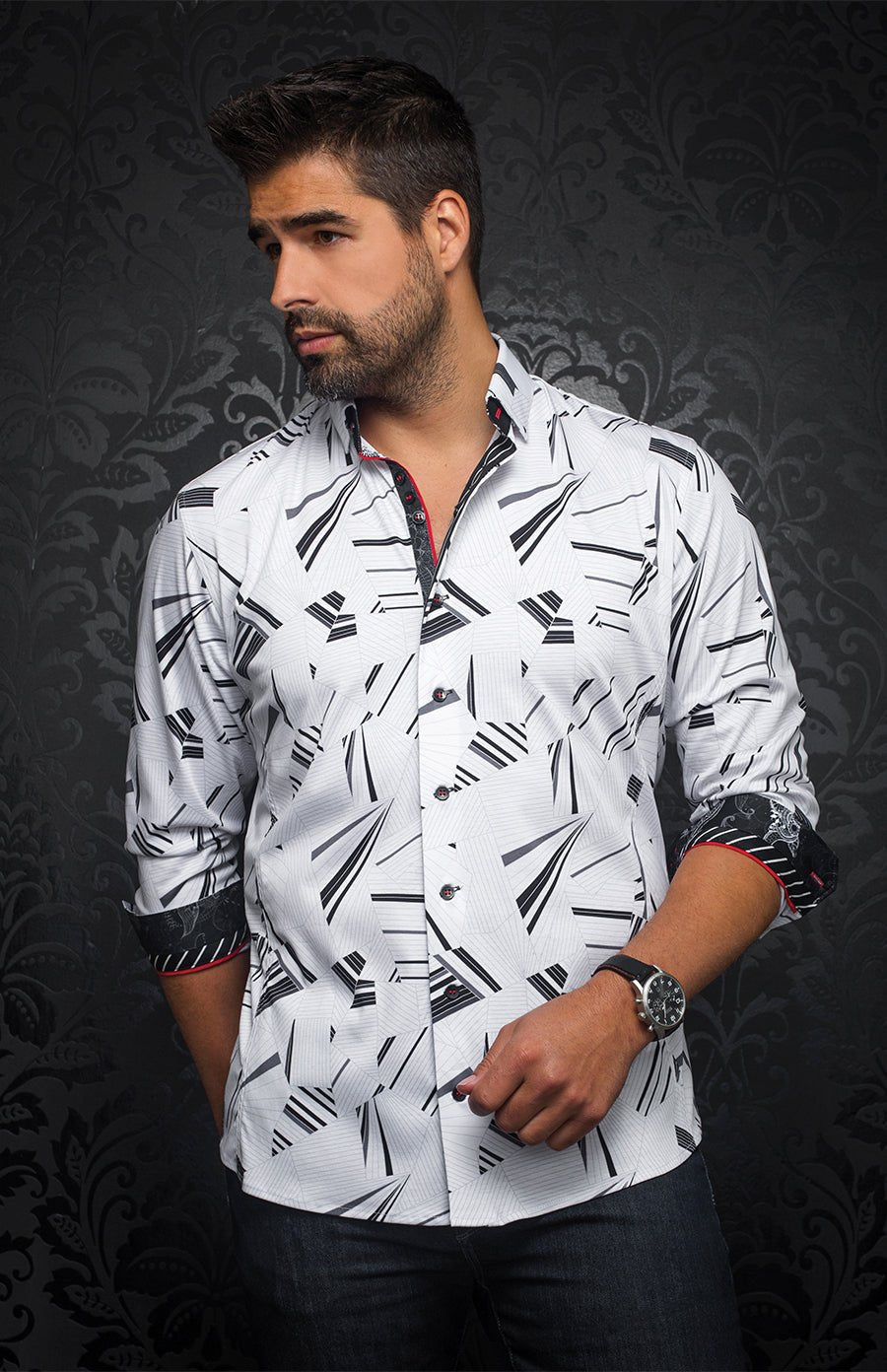 Chemise | MARNIX, White / Black - AU NOIR