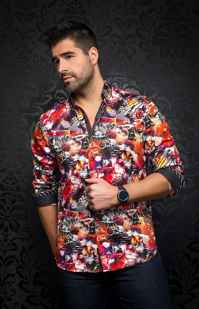 Chemise - MONZA, Red multi - AU NOIR