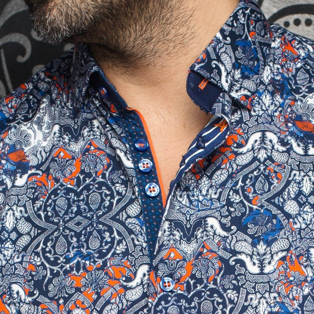 
                      
                        CHEMISE | MURATO, Navy Orange - AU NOIR
                      
                    