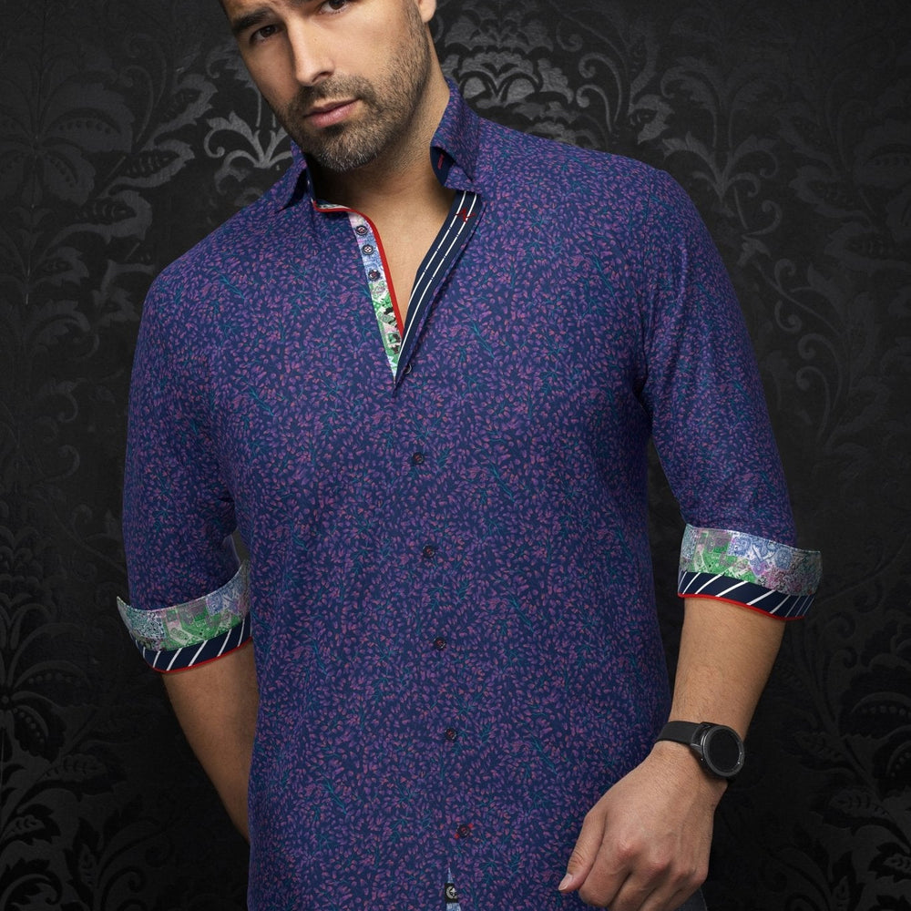 CHEMISE | QUINN, Blue Fuschia - AU NOIR