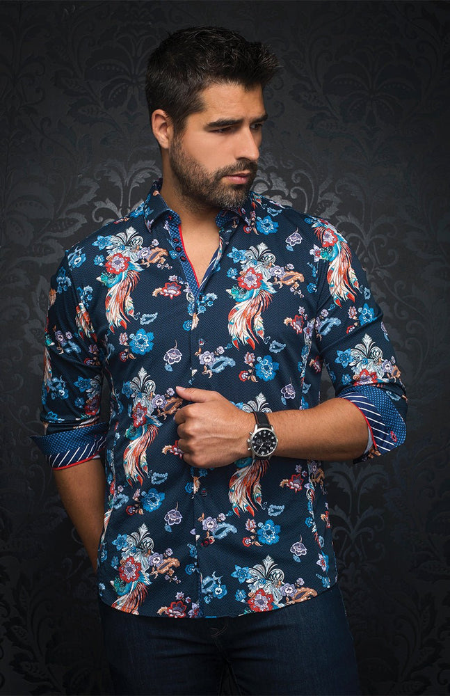 Chemise | RIVERA, navy / multi - AU NOIR