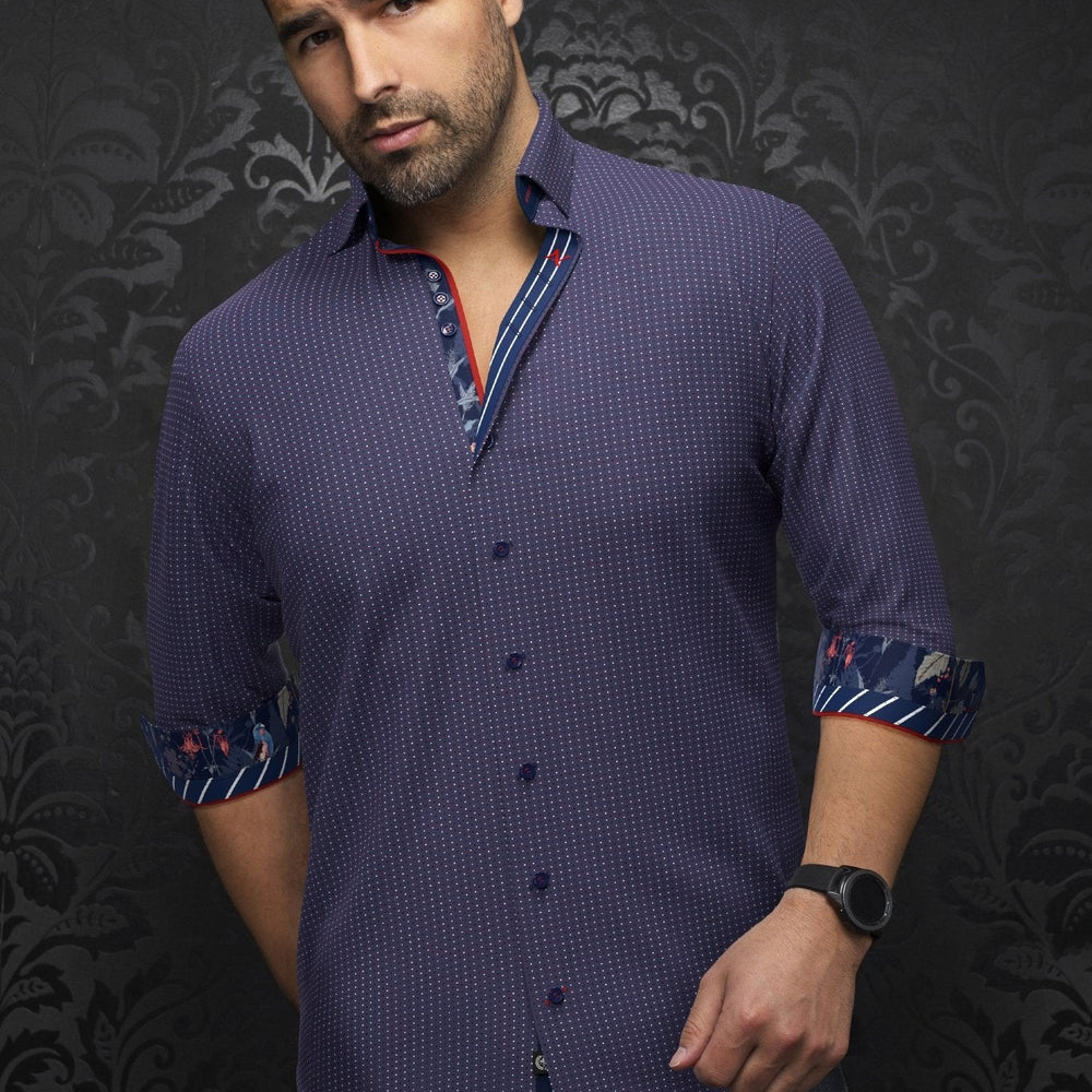 
                  
                    CHEMISE | SALAZAR, Dark Blue Red - AU NOIR
                  
                