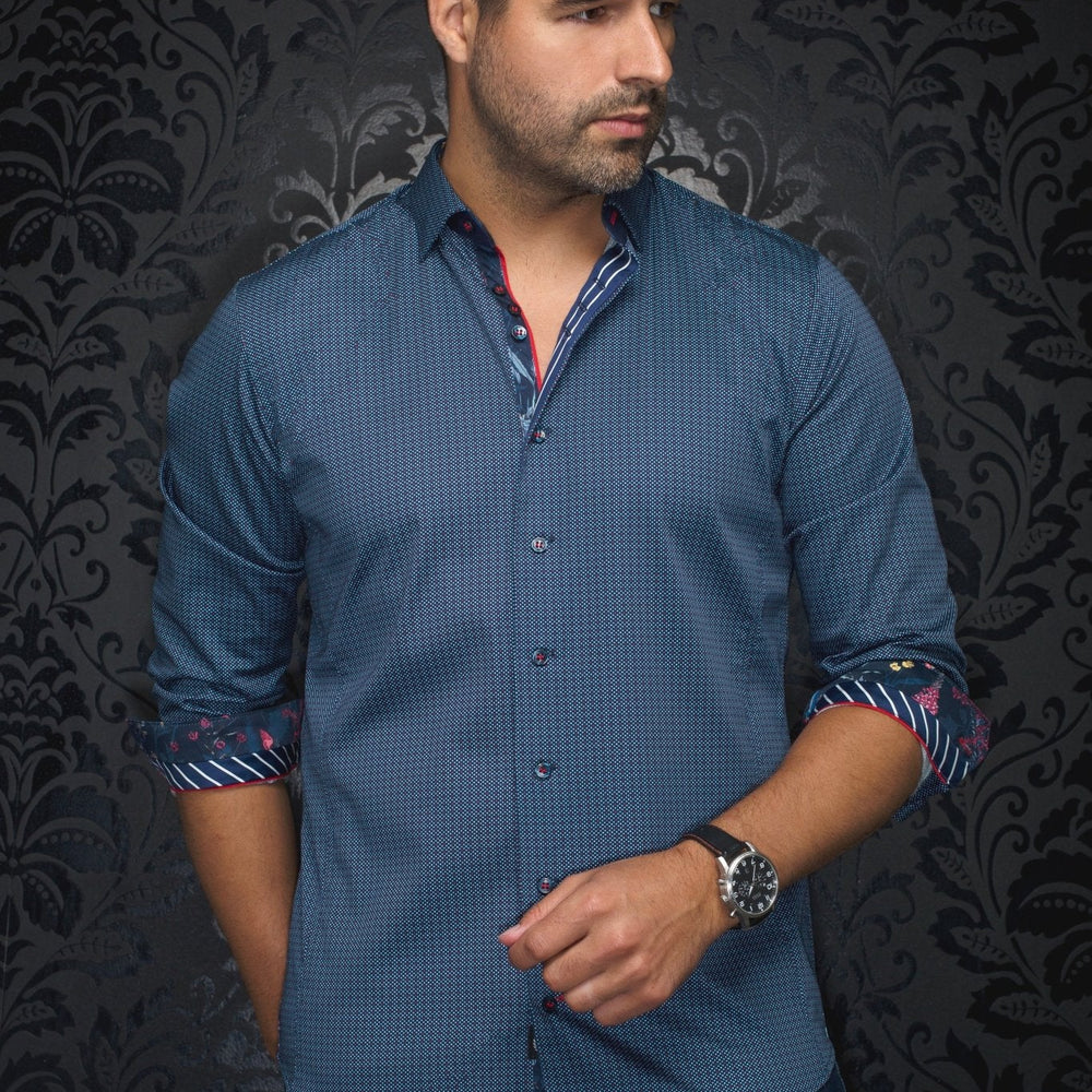 CHEMISE | SALAZAR, navy red - AU NOIR