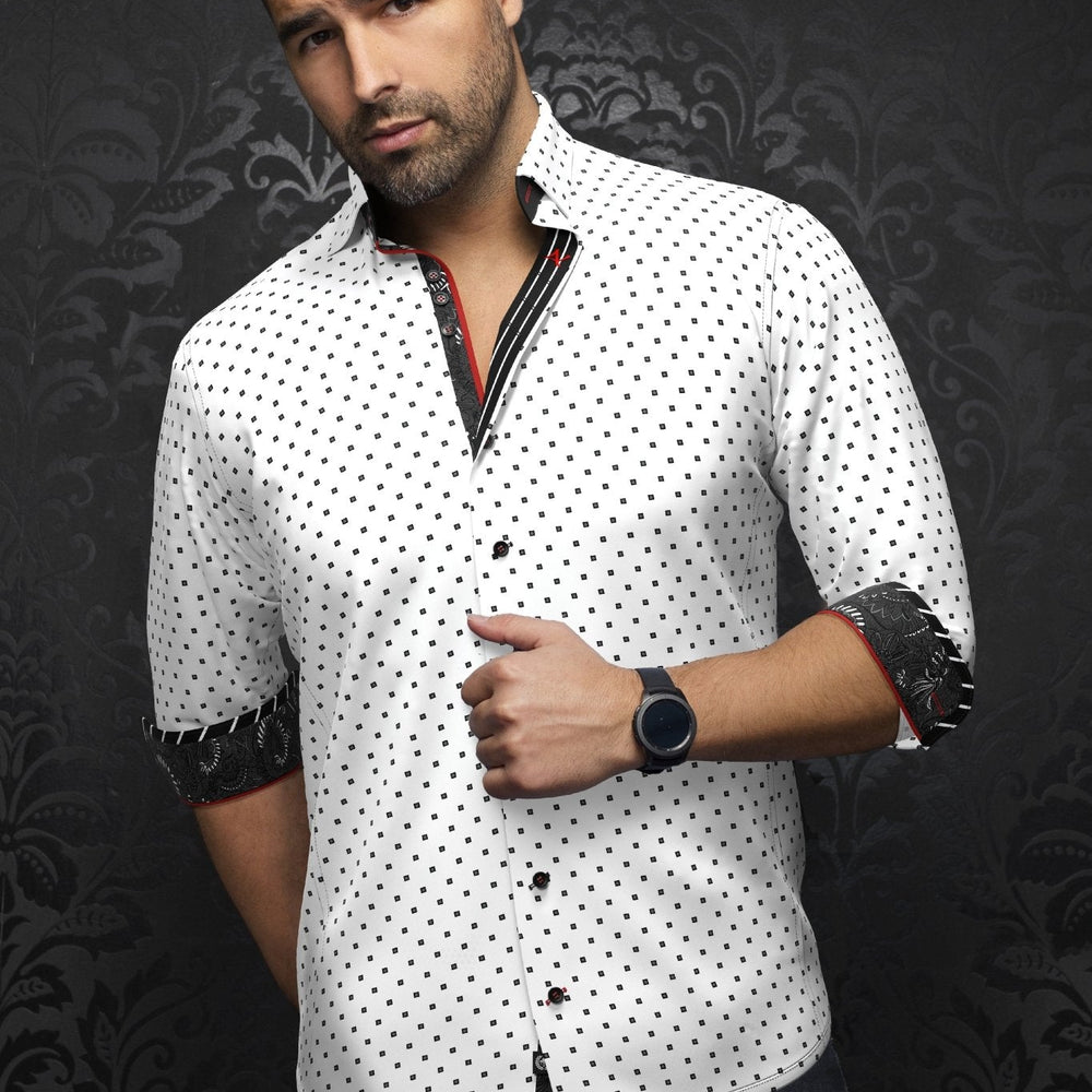 CHEMISE | SANTANA, White Black - AU NOIR