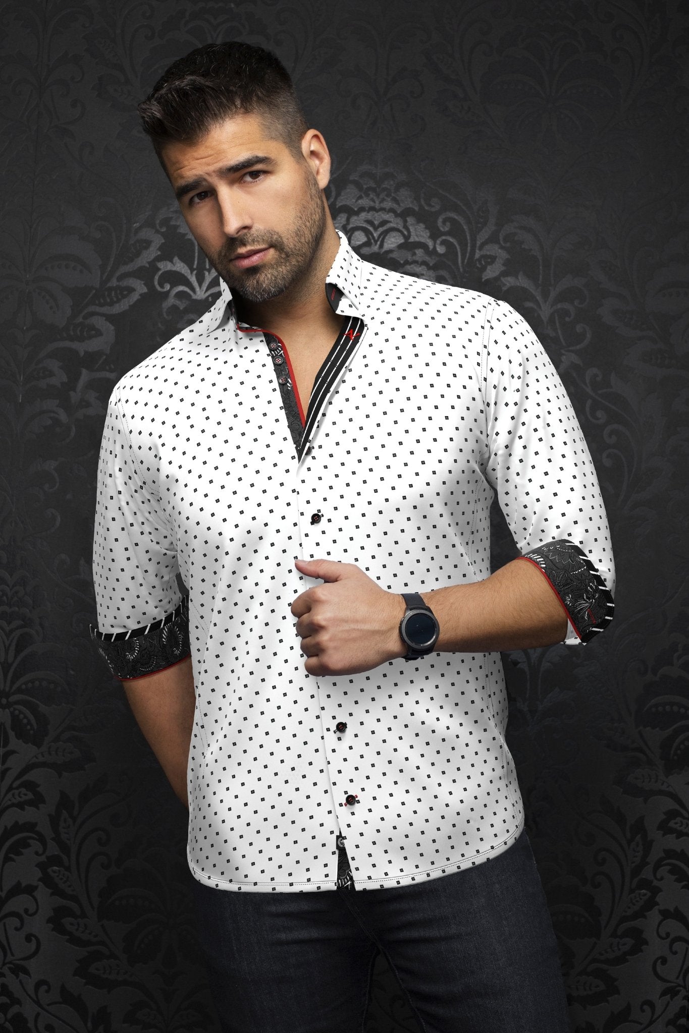 CHEMISE | SANTANA, White Black - AU NOIR