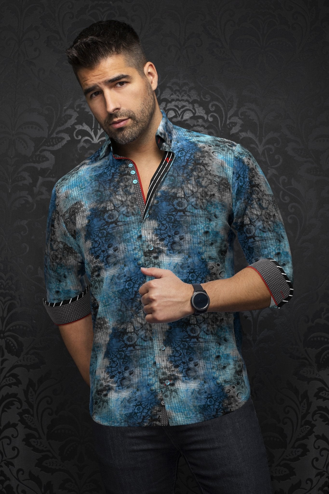 CHEMISE | SHIBORI, Black Royal - AU NOIR