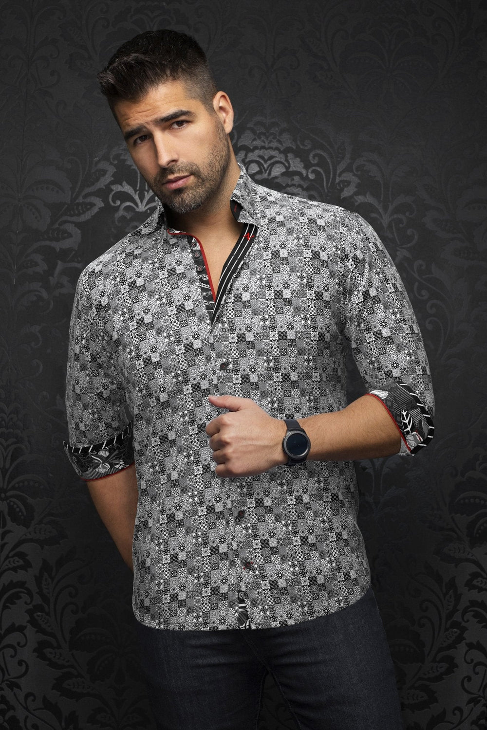 CHEMISE | SOLLOZZO, Black White - AU NOIR